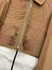 Uubags Hermès Equestrian Motif Wool Zip Jacket In Brown - 5