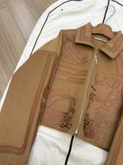 Uubags Hermès Equestrian Motif Wool Zip Jacket In Brown - 3