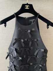 Uubags Chanel Black Satin Bow Appliqué Dress  - 5