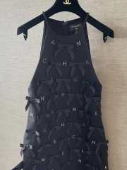 Uubags Chanel Black Satin Bow Appliqué Dress  - 2