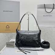 Uubags Balenciaga Le City Moto small bag in black volcanic rock Arena Storico lambskin 28x18x11cm - 1