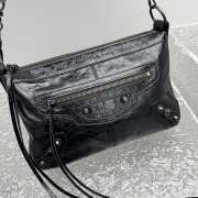 Uubags Balenciaga Le City Moto small bag in black volcanic rock Arena Storico lambskin 28x18x11cm - 6