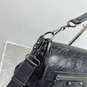 Uubags Balenciaga Le City Moto medium bag in black volcanic rock Arena Storico lambskin 39x26x16cm - 6