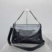 Uubags Balenciaga Le City Moto medium bag in black volcanic rock Arena Storico lambskin 39x26x16cm - 4