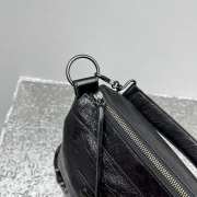 Uubags Balenciaga Le City Moto medium bag in black volcanic rock Arena Storico lambskin 39x26x16cm - 3