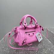 Uubags Balenciaga Le City bag mini in pink Arena Storico lambskin, brass hardware 24x16x6.5cm - 6