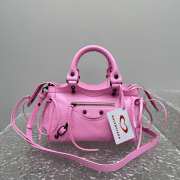 Uubags Balenciaga Le City bag mini in pink Arena Storico lambskin, brass hardware 24x16x6.5cm - 5