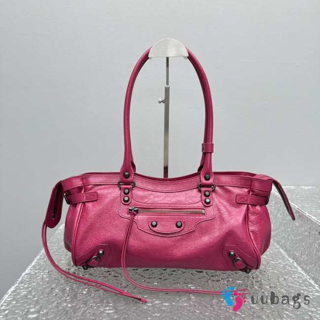Uubags Balenciaga Le City Bag East-West in framboise Arena Storico lambskin, brass hardware 32x19x9cm - 1