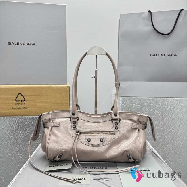 Uubags Balenciaga Le City Bag East-West in sesame Arena Storico lambskin, brass hardware 32x19x9cm - 1