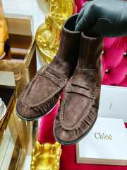 Uubags YSL Suede Penny Loafer Ankle Boots In Dark Brown - 5