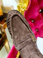 Uubags YSL Suede Penny Loafer Ankle Boots In Dark Brown - 3