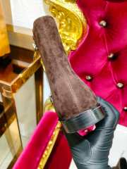 Uubags YSL Suede Penny Loafer Ankle Boots In Dark Brown - 2