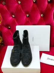 Uubags YSL Suede Penny Loafer Ankle Boots In Black - 6