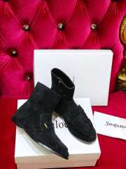 Uubags YSL Suede Penny Loafer Ankle Boots In Black - 5