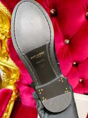 Uubags YSL Suede Penny Loafer Ankle Boots In Black - 4