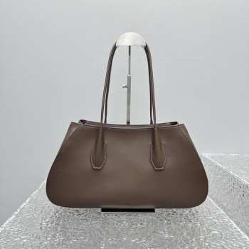 Uubags The Row Alger Large Shoulder Bag In Dark Brown 39x18x10cm