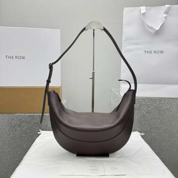 Uubags The Row Jouve Bag in Dark Brown Leather 45.5x25x2.5cm