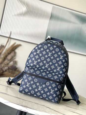 Uubags Louis Vuitton M24760 Discovery Backpack Monogram Shadow Leather Bag In Blue 29x38x20cm