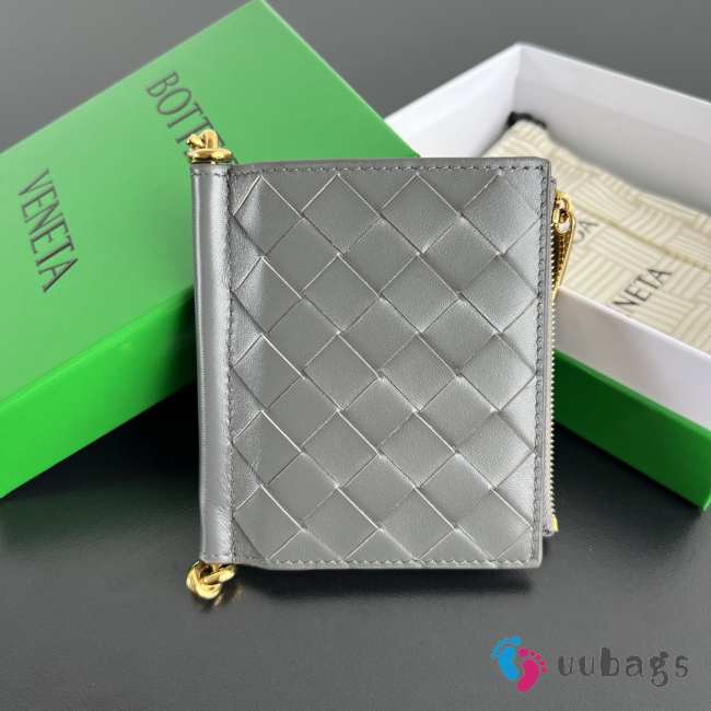 Uubags Bottega Veneta Solstice Small Bi-Fold Wallet In Sterling/space 11.5x10x1cm - 1