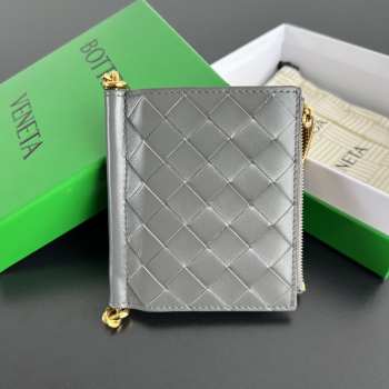 Uubags Bottega Veneta Solstice Small Bi-Fold Wallet In Sterling/space 11.5x10x1cm