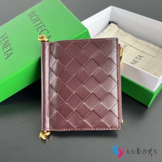 Uubags Bottega Veneta Solstice Small Bi-Fold Wallet In Burgundy 11.5x10x1cm - 1
