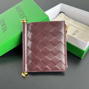 Uubags Bottega Veneta Solstice Small Bi-Fold Wallet In Burgundy 11.5x10x1cm