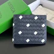 Uubags Bottega Veneta Intrecciato Piccolo Bi-Fold Wallet In Abyss/white 9.5x11x0.5cm - 1