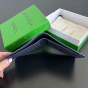 Uubags Bottega Veneta Intrecciato Piccolo Bi-Fold Wallet In Abyss/white 9.5x11x0.5cm - 3