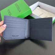 Uubags Bottega Veneta Intrecciato Piccolo Bi-Fold Wallet In Abyss/white 9.5x11x0.5cm - 2