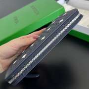 Uubags Bottega Veneta Intrecciato Piccolo Zip Around Wallet In Abyss/white 19x10x2cm - 6