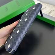 Uubags Bottega Veneta Intrecciato Piccolo Zip Around Wallet In Abyss/white 19x10x2cm - 5