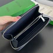 Uubags Bottega Veneta Intrecciato Piccolo Zip Around Wallet In Abyss/white 19x10x2cm - 4