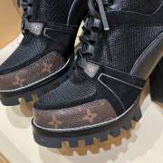 Uubags Louis Vuitton 1A4NS6 Star Trail Ankle Boot Black Monogram Canvas Suede Mesh 9cm - 4
