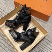 Uubags Louis Vuitton Star Trail Ankle Boot Black Monogram Canvas Suede Mesh - 1