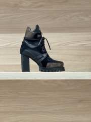 Uubags Louis Vuitton Star Trail Ankle Boot Black Monogram Canvas Suede Mesh - 6