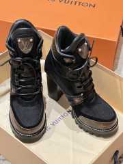 Uubags Louis Vuitton Star Trail Ankle Boot Black Monogram Canvas Suede Mesh - 4