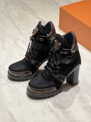 Uubags Louis Vuitton Star Trail Ankle Boot Black Monogram Canvas Suede Mesh - 3