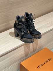 Uubags Louis Vuitton Star Trail Ankle Boot Black Monogram Canvas Suede Mesh - 2