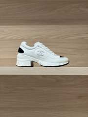 Uubags Chanel Sneakers Synthetic Fabric, Glossy Calfskin & Suede Calfskin In White 6cm - 4