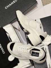 Uubags Chanel Sneakers Synthetic Fabric, Glossy Calfskin & Suede Calfskin In White 6cm - 3