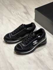 Uubags Chanel Sneakers Synthetic Fabric, Glossy Calfskin & Suede Calfskin In Black 6cm - 1