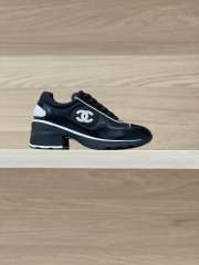 Uubags Chanel Sneakers Synthetic Fabric, Glossy Calfskin & Suede Calfskin In Black 6cm - 5