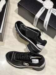 Uubags Chanel Sneakers Synthetic Fabric, Glossy Calfskin & Suede Calfskin In Black 6cm - 4