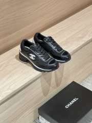 Uubags Chanel Sneakers Synthetic Fabric, Glossy Calfskin & Suede Calfskin In Black 6cm - 3
