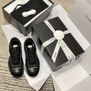 Uubags Chanel Sneakers Synthetic Fabric, Glossy Calfskin & Suede Calfskin In Black 4cm - 2
