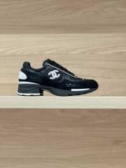 Uubags Chanel Sneakers Synthetic Fabric, Glossy Calfskin & Suede Calfskin In Black 4cm - 3