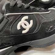 Uubags Chanel Sneakers Synthetic Fabric, Glossy Calfskin & Suede Calfskin In Black 4cm - 5