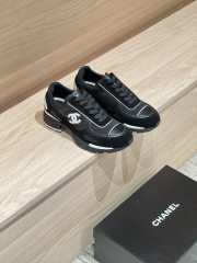 Uubags Chanel Sneakers Synthetic Fabric, Glossy Calfskin & Suede Calfskin In Black 4cm - 4
