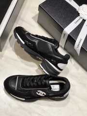 Uubags Chanel Sneakers Synthetic Fabric, Glossy Calfskin & Suede Calfskin In Black 4cm - 6