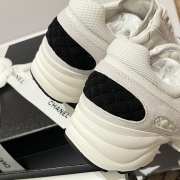 Uubags Chanel Sneakers Synthetic Fabric, Glossy Calfskin & Suede Calfskin In White 4cm - 6